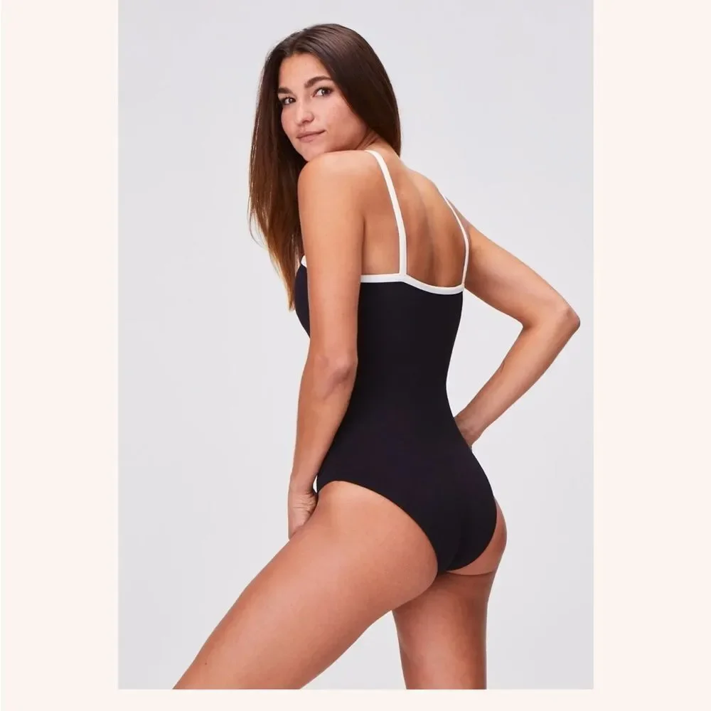 NWT Lisa Marie Fernandez Bandeau Maillot with Piping $475